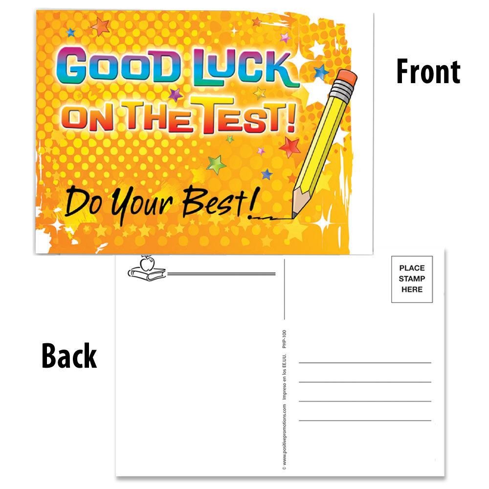 Good Luck On The Test! Postcard (English) | Positive Promotions