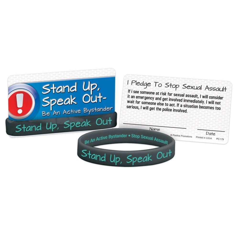 Stand Up, Speak OutBe An Active Bystander 2Sided Silicone Bracelet