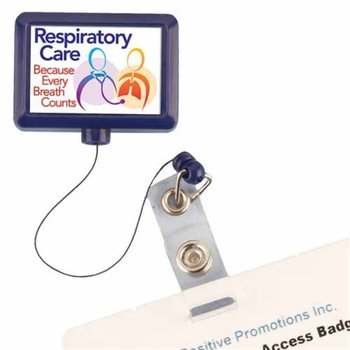 Respiratory Care Rectangular Retractable Domed Badge Holder