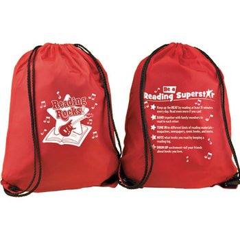 Reading Rocks! Drawstring Backpack With Tips
