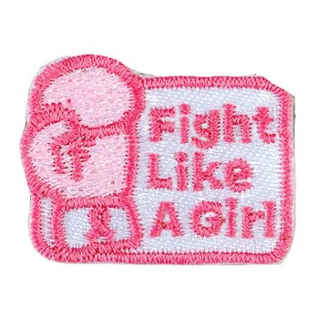 Embroidered Boxing Glove: Fight Like A Girl Ribbon Roll Appliques