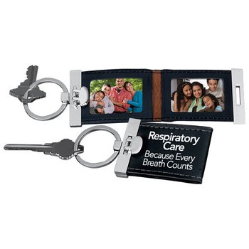 Respiratory Care Leatherette Dual Photo Key Tag