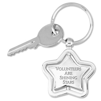 Volunteers Are Shining Stars Star-Spinner Key Tag