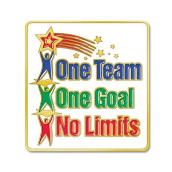 Lapel Pin w/Presentation Card:One Team One Goal No Limits Lapel Pin