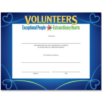 Volunteers Foil-Stamped Certificate