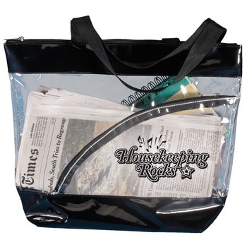 Housekeeping Rocks Clear Zippered Tote Bag