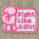 Embroidered Fight Like A Girl Ribbon Roll Appliques