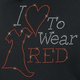 I Heart To Wear Red Women's Cut V-Neck Rhinestone T-Shirt