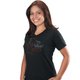 I Heart To Wear Red Women's Cut V-Neck Rhinestone T-Shirt