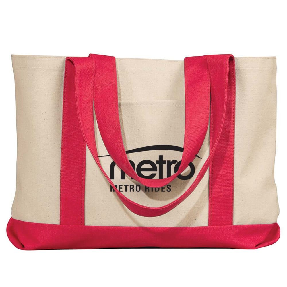 UltraClub&reg; Leeward Canvas Tote - Personalization Available