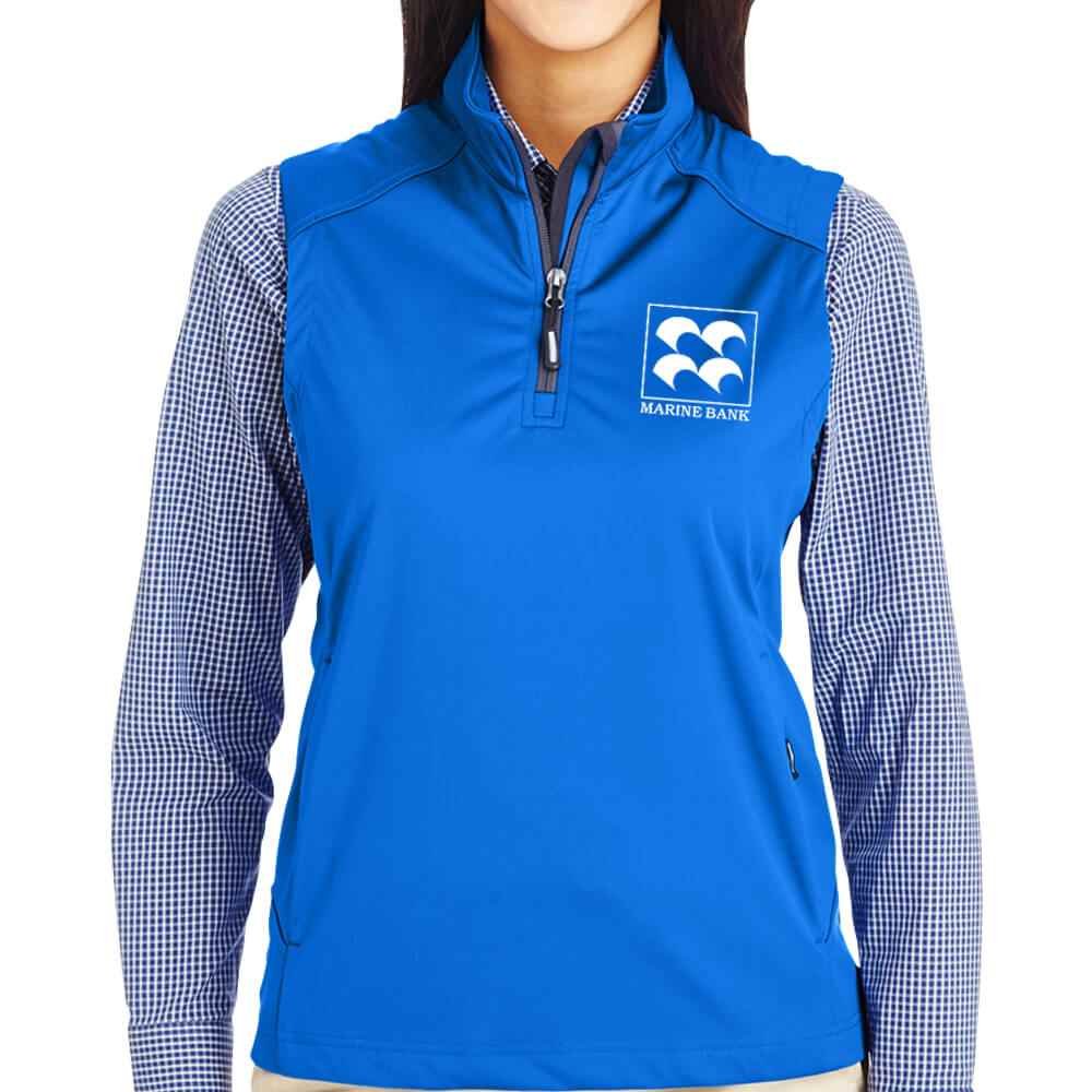 Ash City Core 365&reg; Ladies' Techno Lite Three-Layer Knit Tech-Shell Quarter-Zip Vest - Personalization Available