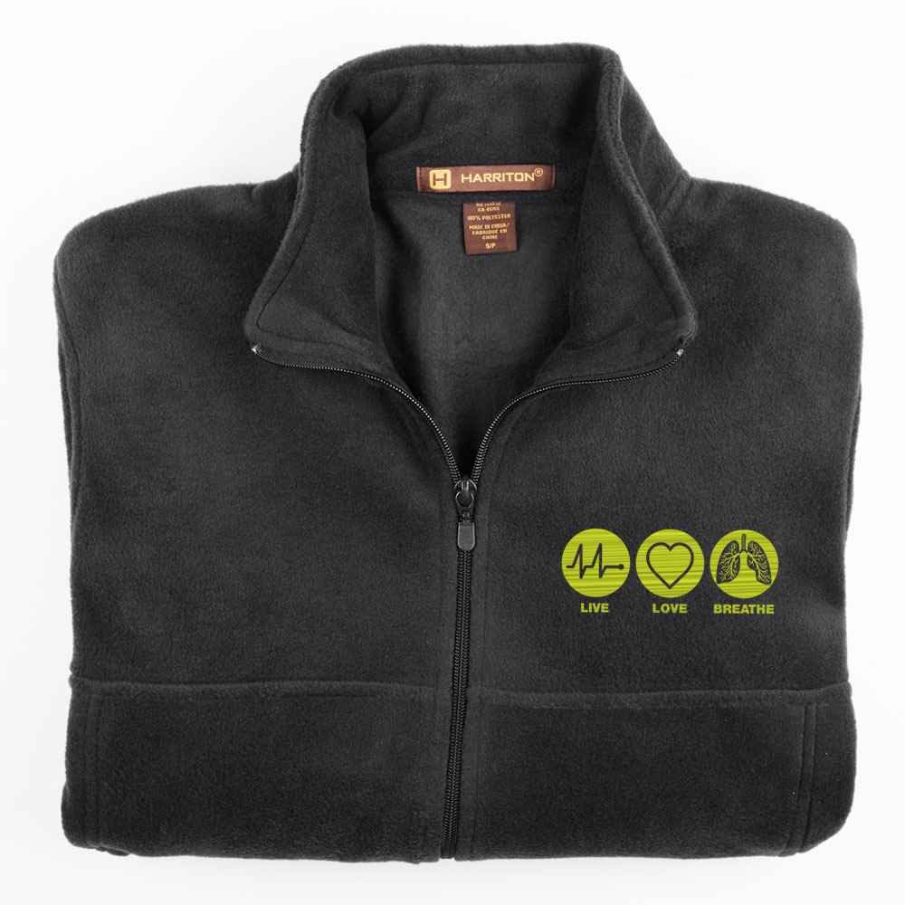 Live, Love, Breathe Harriton&reg; Men's Full-Zip Fleece Jacket - Personalization Available