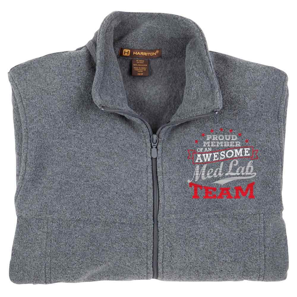 Proud Member Of An Awesome Med Lab Team Harriton&reg; Fleece Full-Zip Men's Jacket - Personalization Optional