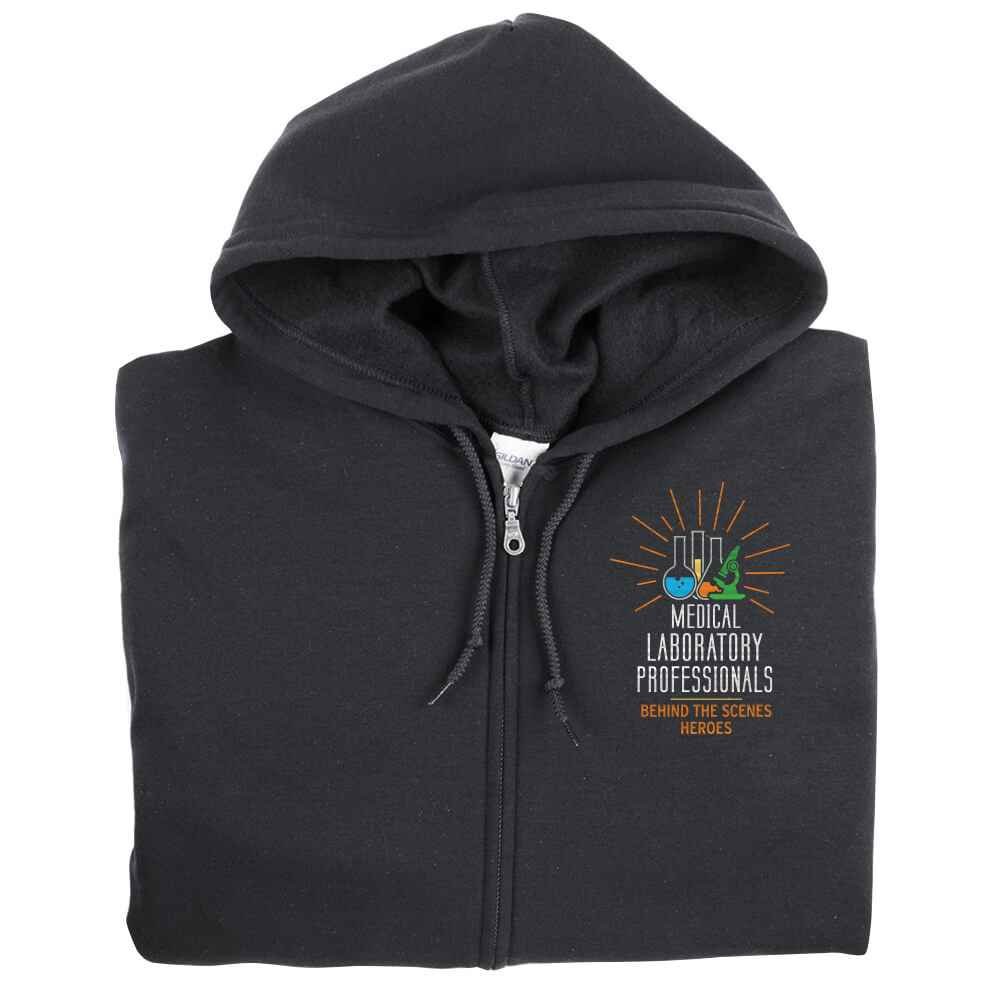 Medical Laboratory Professionals: Behind The Scenes Heroes Gildan&reg; Full-Zip Hooded Sweatshirt - Personalization Available