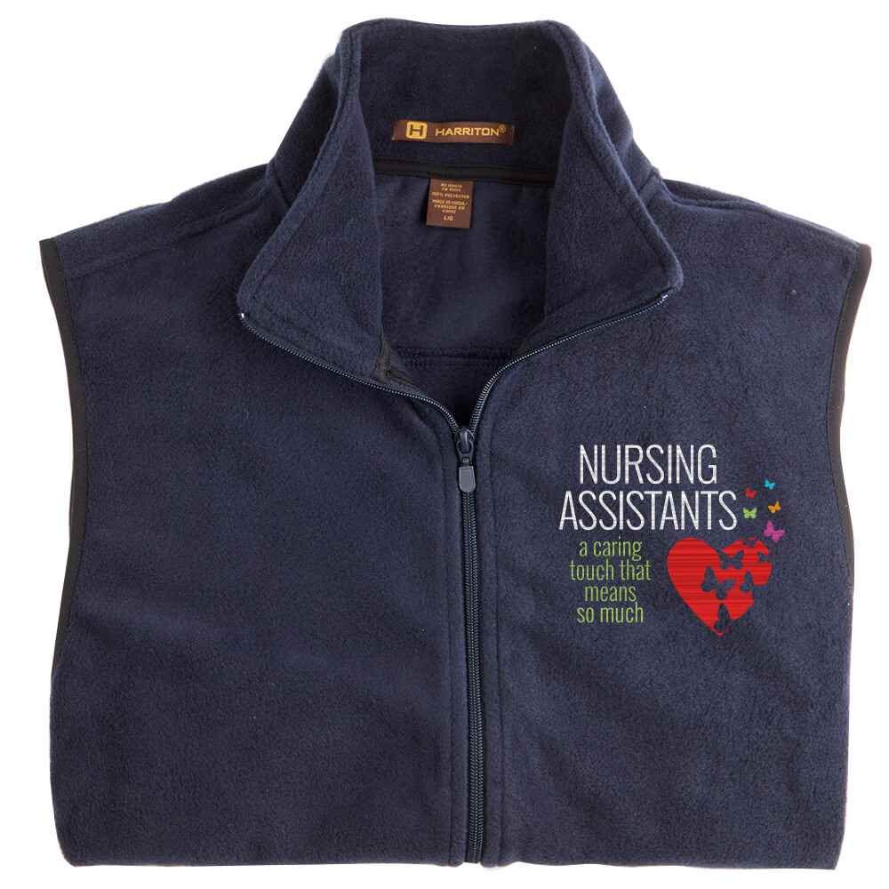 Nursing Assistants: A Caring Touch That Means So Much Harriton&reg; Full-Zip Fleece Vest - Personalization Available