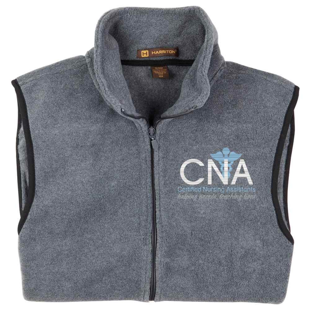 Certified Nursing Assistants: Helping People,Touching Lives Harriton&reg; Full-Zip Fleece Vest - Personalization Optional