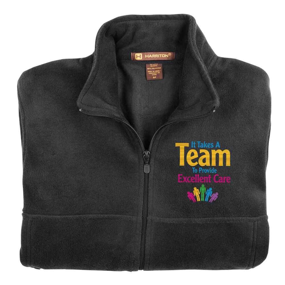 It Takes A Team To Provide Excellent Care Harriton&reg; Full-Zip Fleece Jacket - Personalization Available