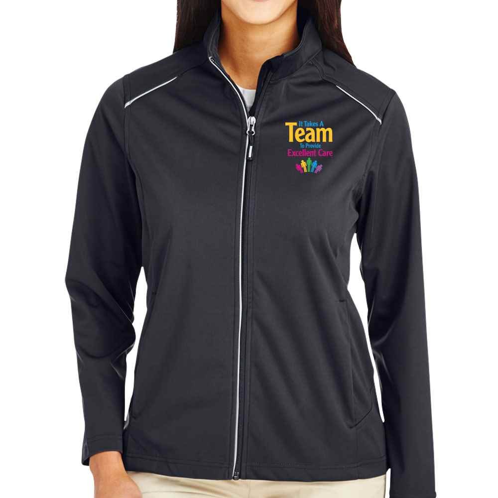 It Takes A Team To Provide Excellent Care Core 365 Three-Layer Knit Full-Zip Jacket - Embroidered Personalization Available