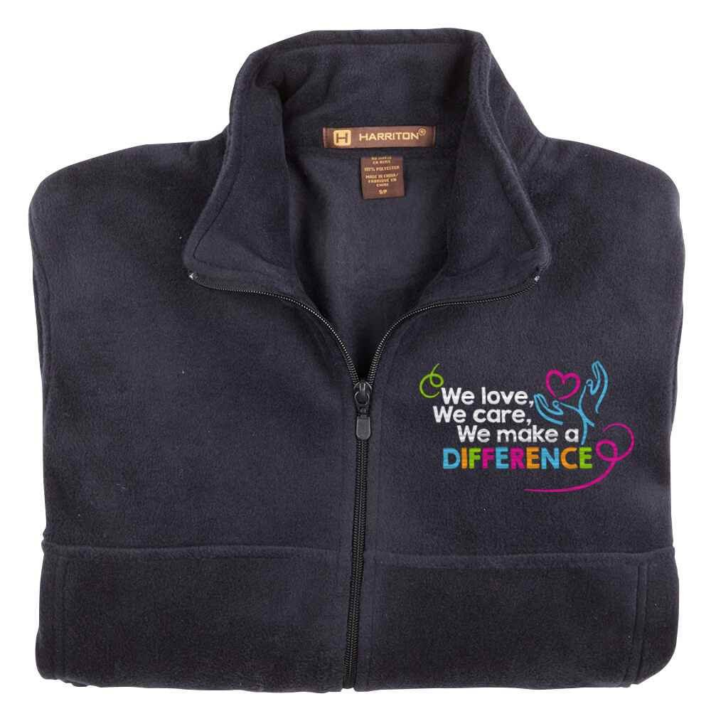 We Love, We Care, We Make A Difference Harriton&reg; Full-Zip Fleece Jacket - Personalization Available
