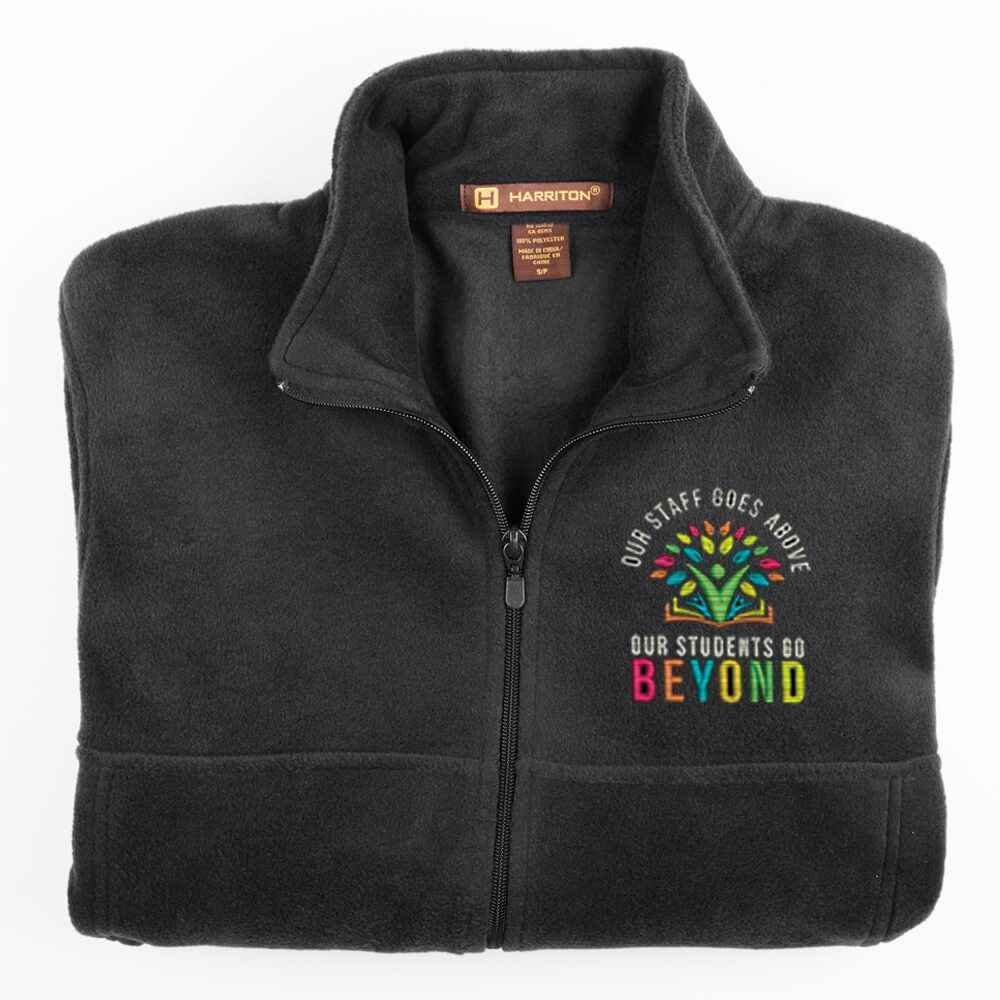 Our Staff Goes Above, Our Students Go Beyond Harriton&reg; Fleece Full-Zip Jacket - Personalization Available