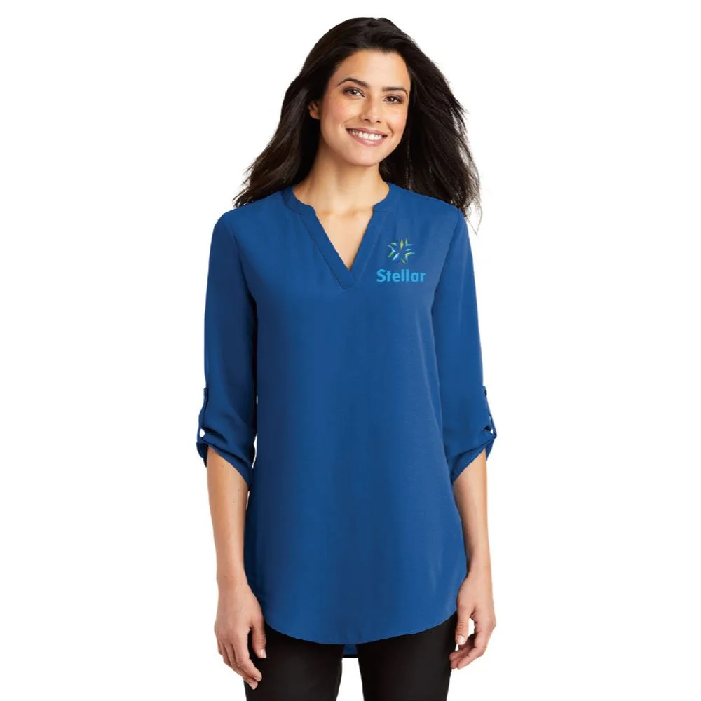 Siddhe Plus Size Tops For Women - 3/4 Sleeve V-Neck Tunic, Soft & Stretchy