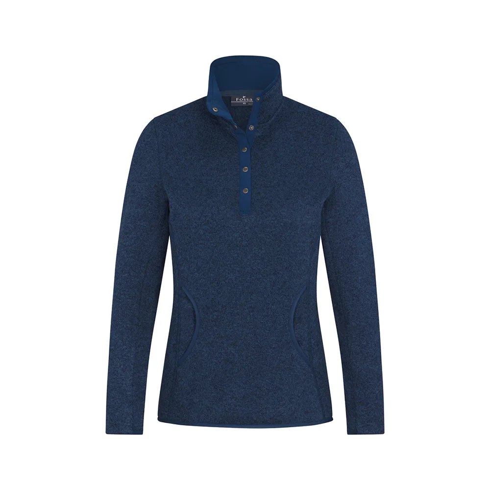 Spyder Women's Snap Lounge Pullover — Recycled Fleece, Zip Pocket, Stand Collar