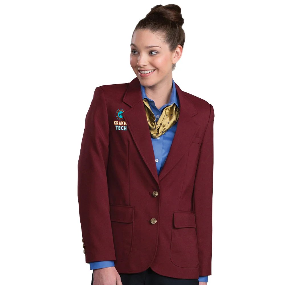 Women's Essential Polyester Blazer Embroidered Personalization