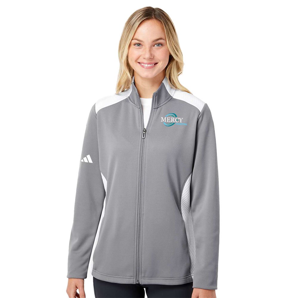 adidas® Women's Textured Mixed Media Full-Zip Jacket - Embroidered Personalization Available