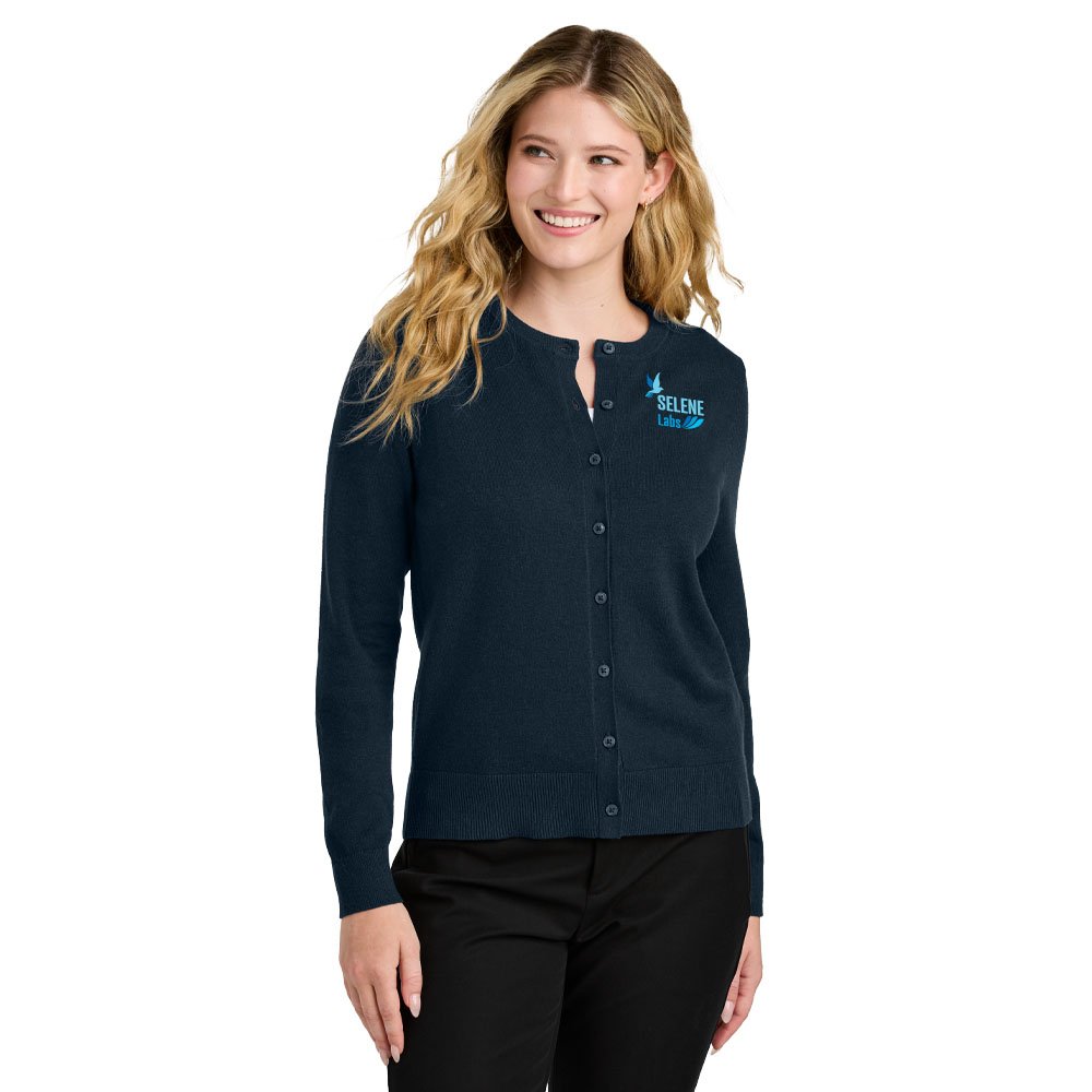 Port Authority® Women's Easy-Care Crewneck Cardigan Sweater