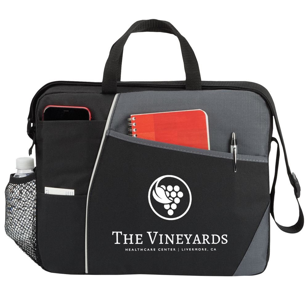 Gray Concord Briefcase Bag - One-Color Personalization Available