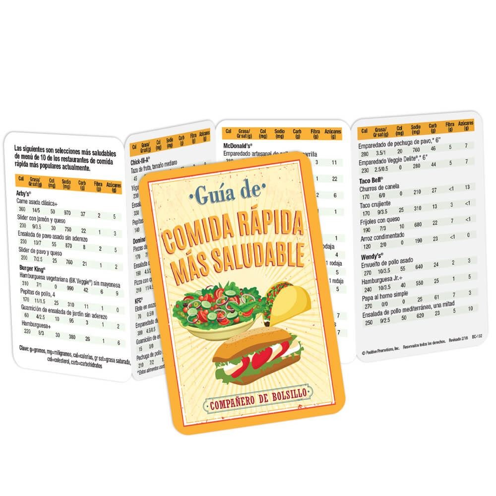 Guide To Healthier Fast Food Pocket Pal (Spanish) - Personalization Available