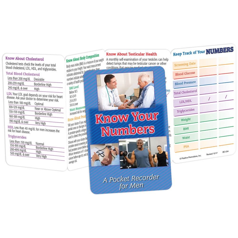 Know Your Numbers For Men Pocket Pal - Personalization Available