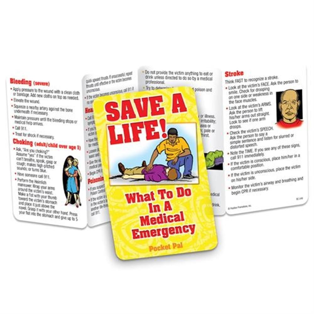 Save A Life! What To Do In A Medical Emergency Pocket Pal - Personalization Available