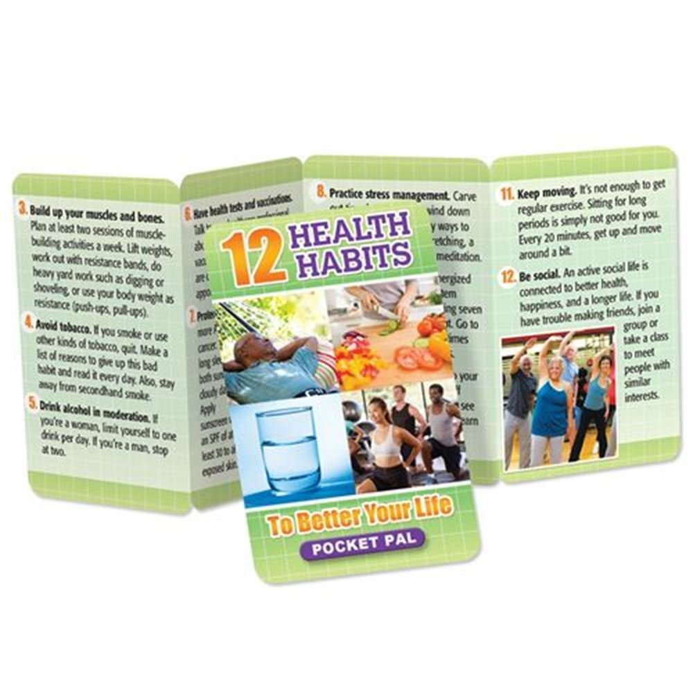 12 Health Habits To Better Your Life Pocket Pal - Personalization Available