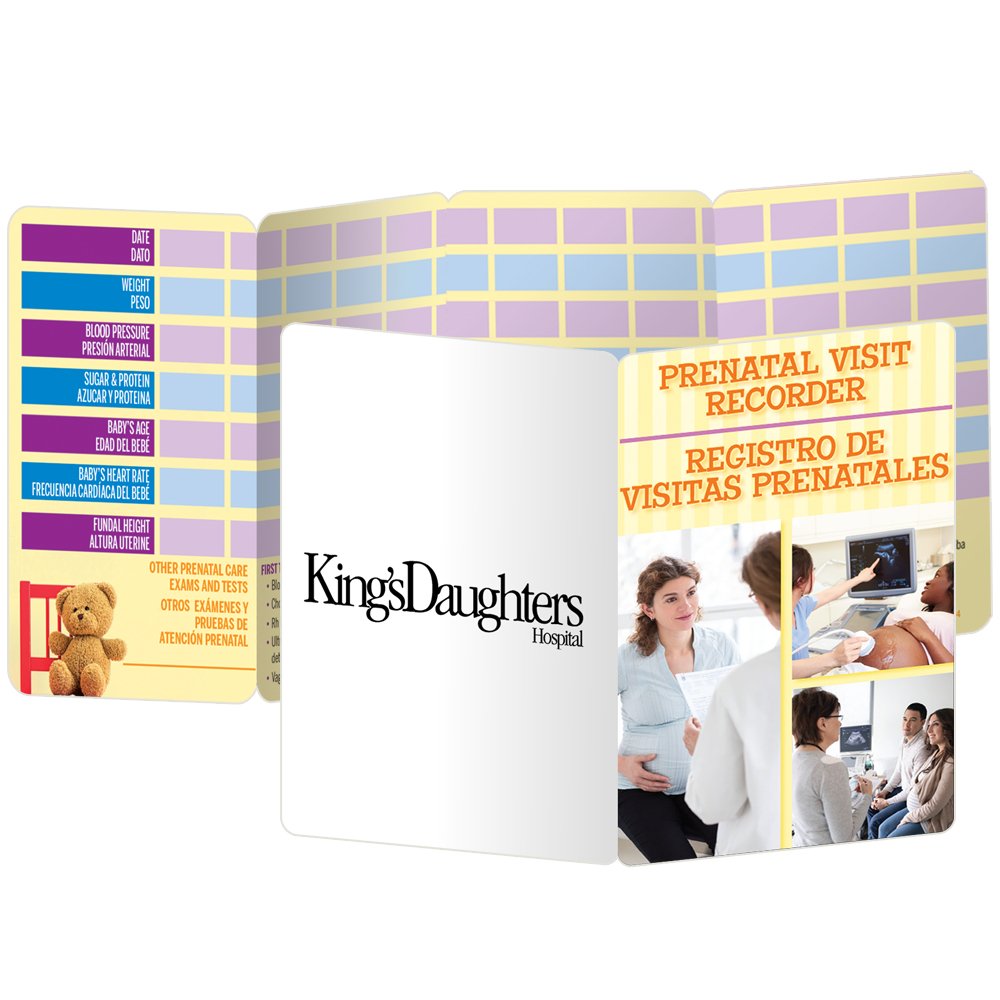 Prenatal Visit Recorder English/Spanish Pocket Pal - Personalization Available