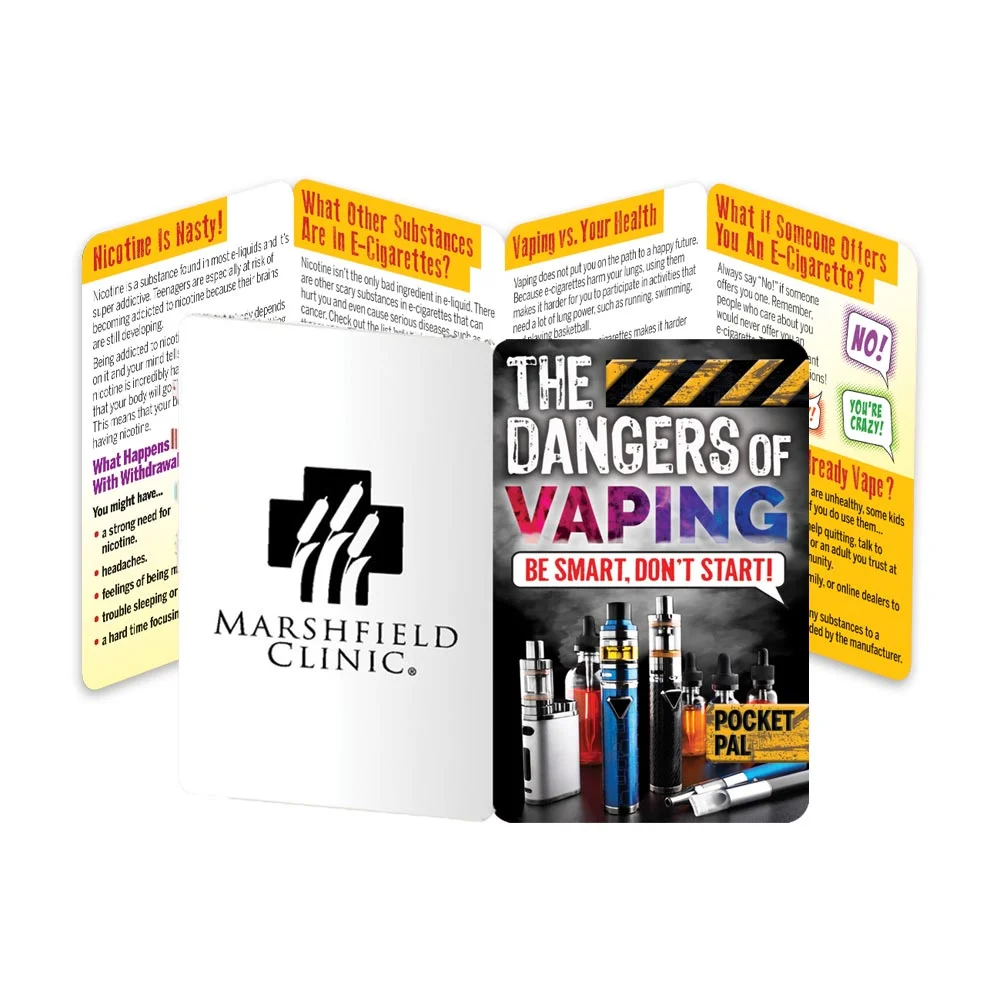 The Dangers of Vaping: Be Smart, Don't Start! Pocket Pal - One-Color Personalization Available | Positive Promotions The Dangers of Vaping: Be Smart, Don't Start! Pocket Pal - One-Color Personalization Available | Positive Promotions