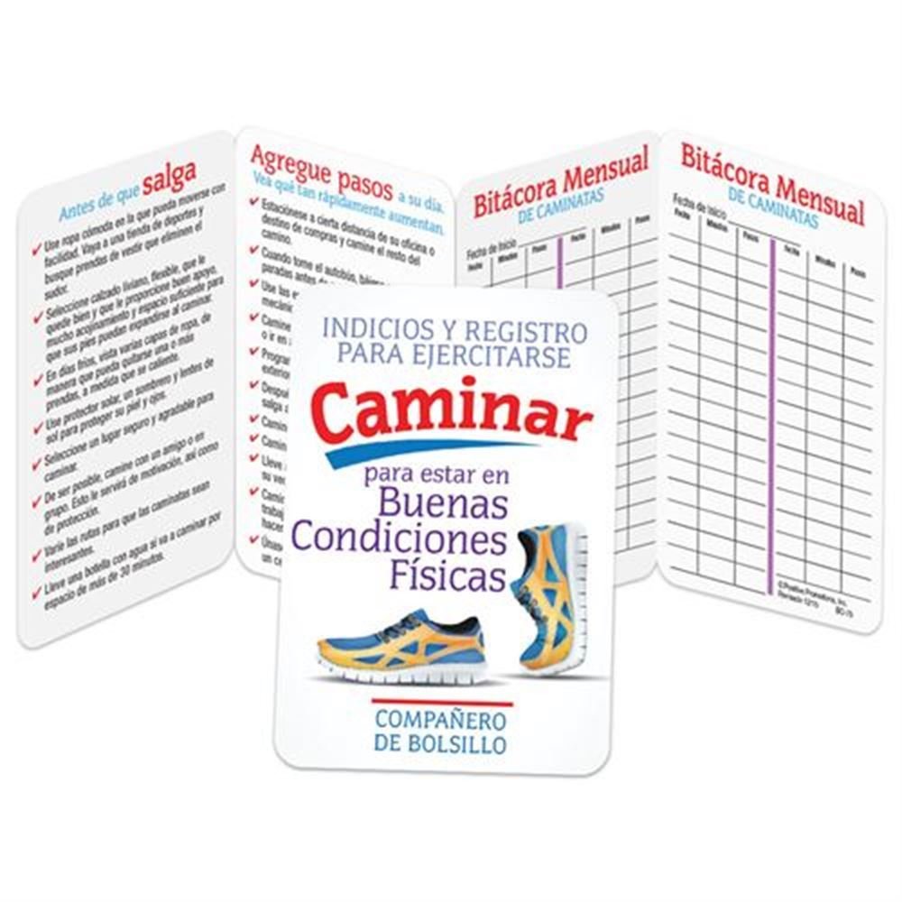 Walking for Fitness Spanish Language Exercising Tips & Recorder Pocket Pal - Personalization Available