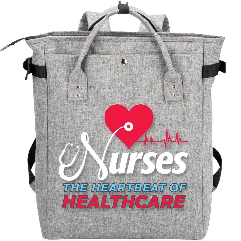 Nurses: The Heartbeat Of Healthcare Freeport 2-In-1 Tote Bag/Backpack