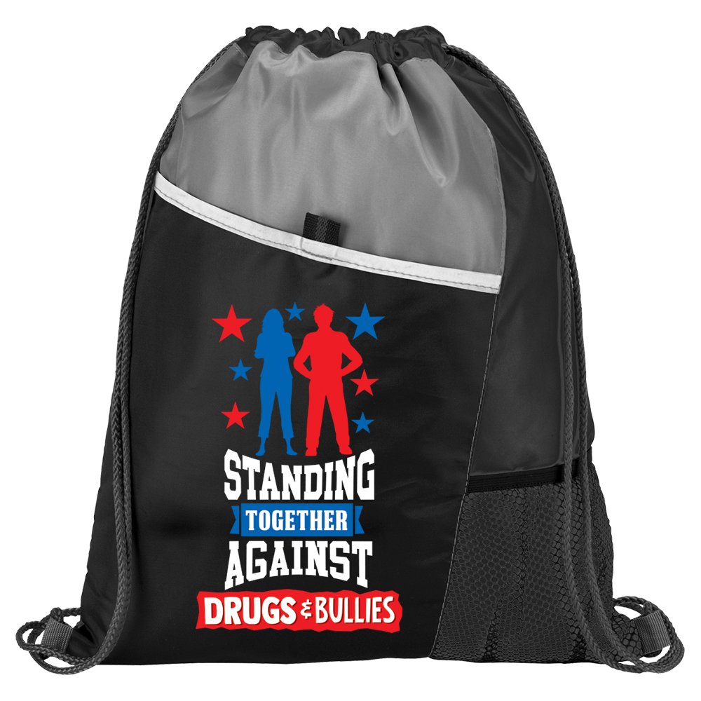 Standing Together Against Drugs & Bullies Drawstring Backpack
