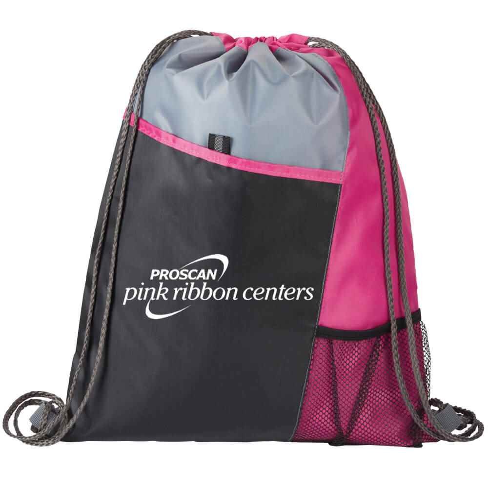 Pink Drawstring Backpack - Personalization Available