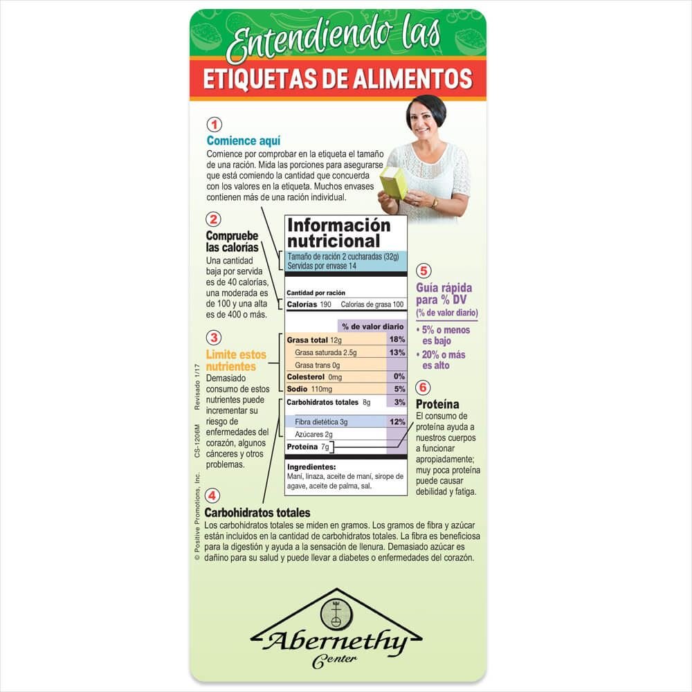 Understanding Food Labels Magnetic Glancer (Spanish Version) - Personalization Available
