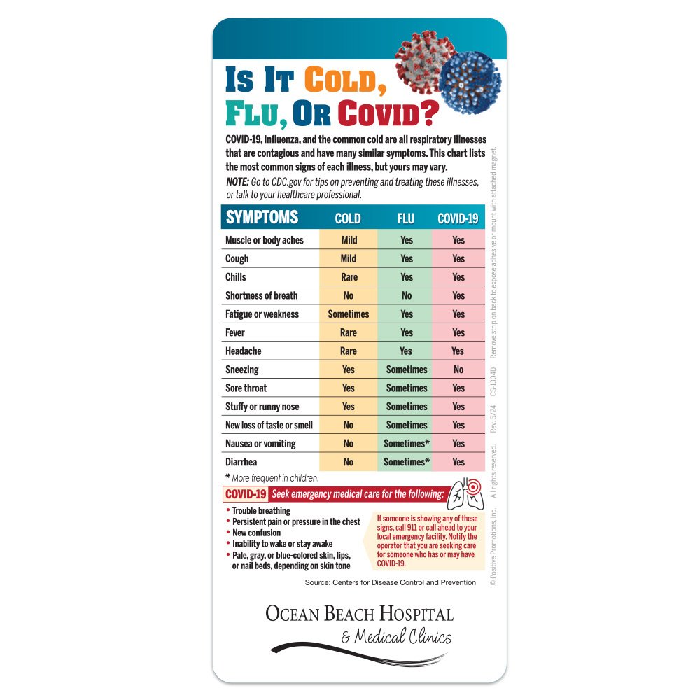 Is It Cold, Flu, or COVID? E-Z 2 Stick Glancer - One-Color Personalization Available