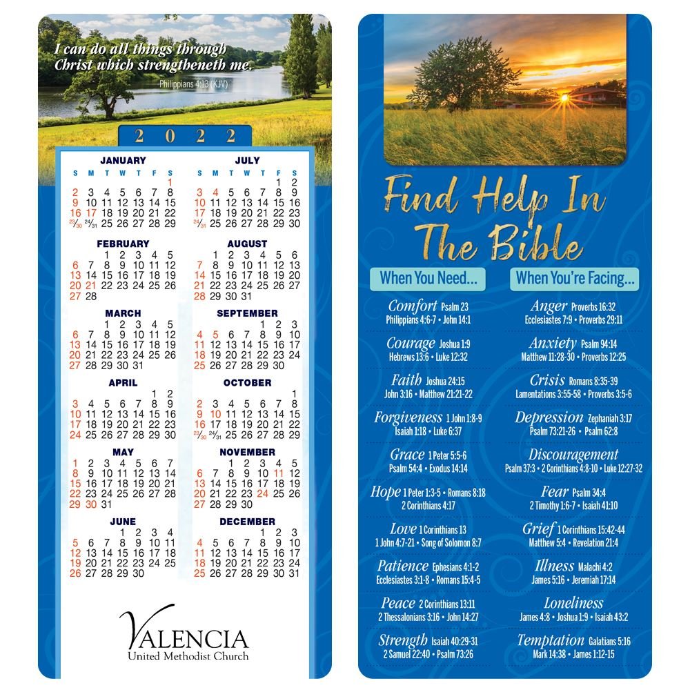 Find Help In The Bible 2-in-1 Bible Marker/2022 Calendar - Personalization Available
