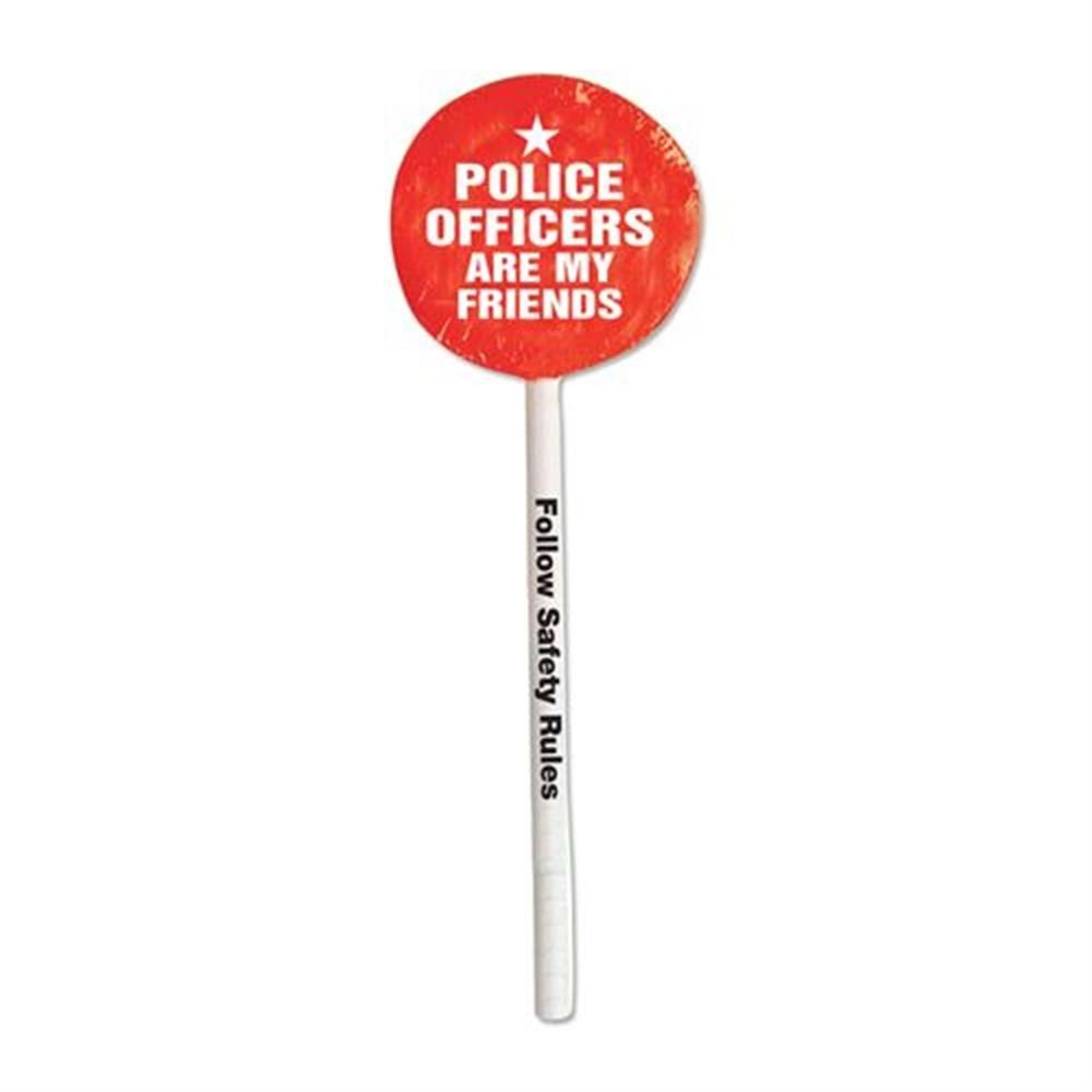 Police Officers Are My Friends Red Lollipops - Pack of 100