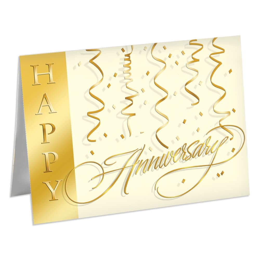 Happy Anniversary Streamers Greeting Card  - Personalization Available