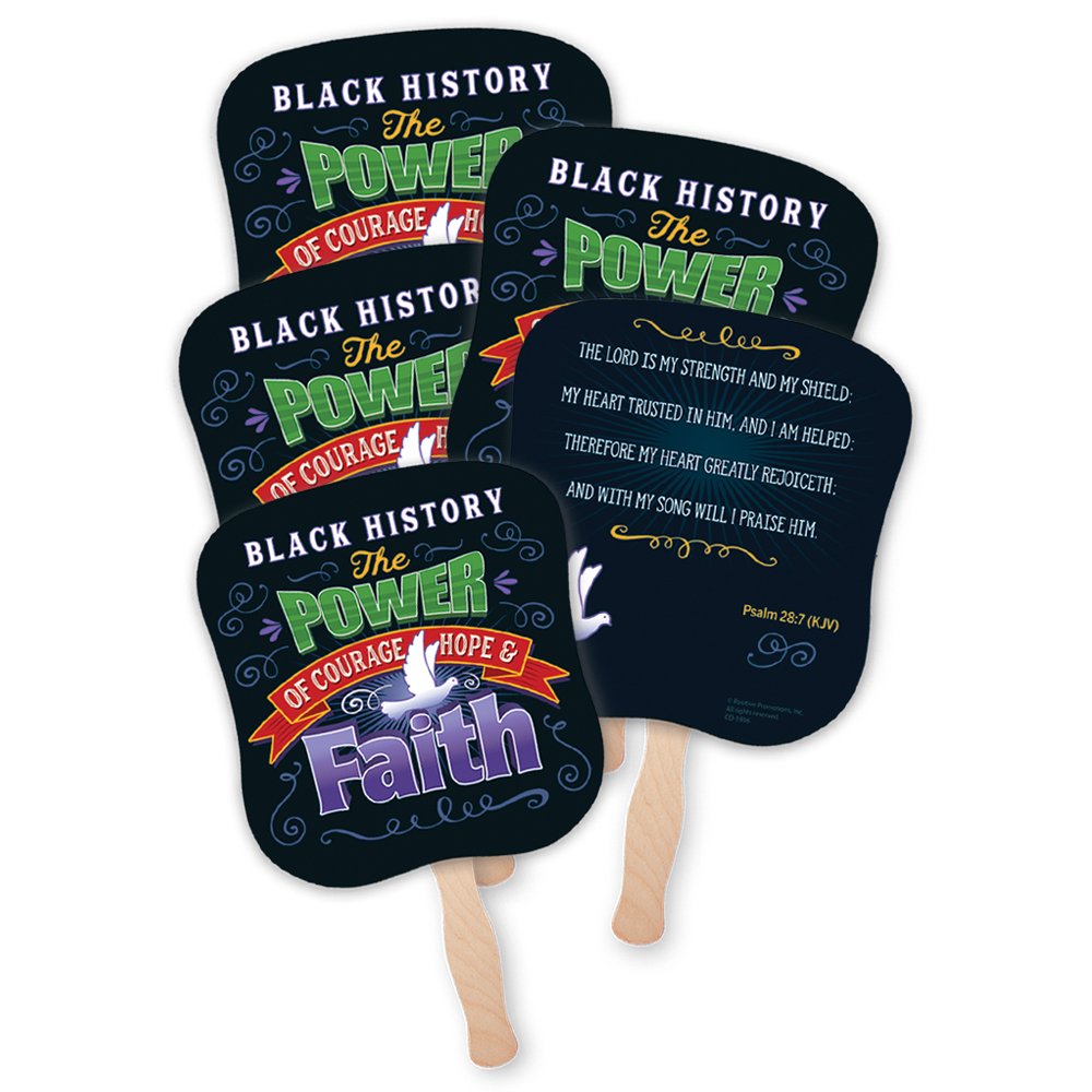 Black History: The Power Of Courage, Hope, & Faith Hand Fan - Pack of 25