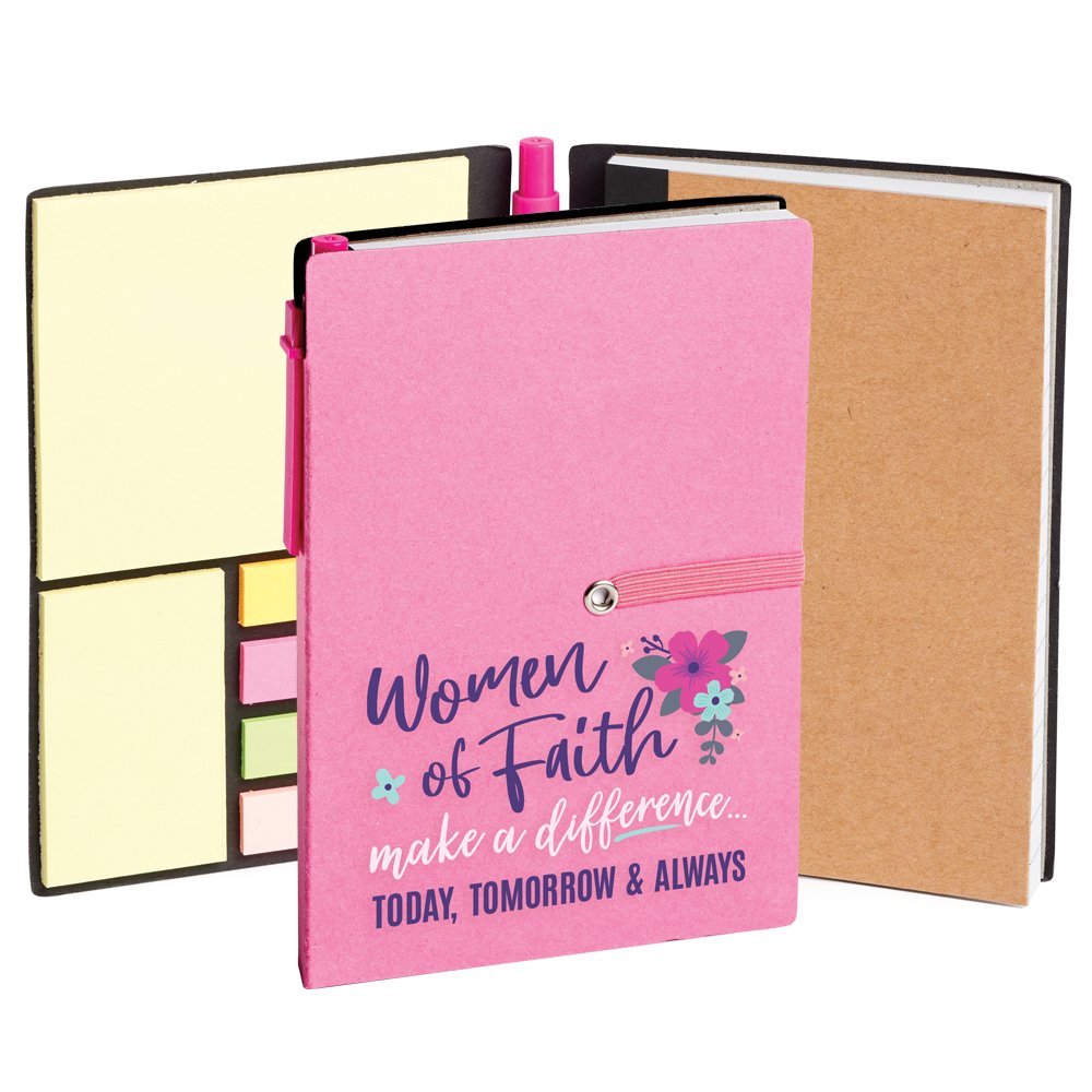 Women Of Faith Make A Difference Today, Tomorrow, & Always Jotter with Sticky Notes & Pen