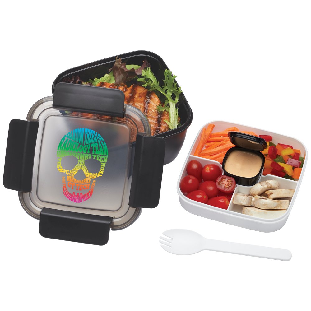 Radiology Team Skull Word Cloud Locking Food Container with Compartments