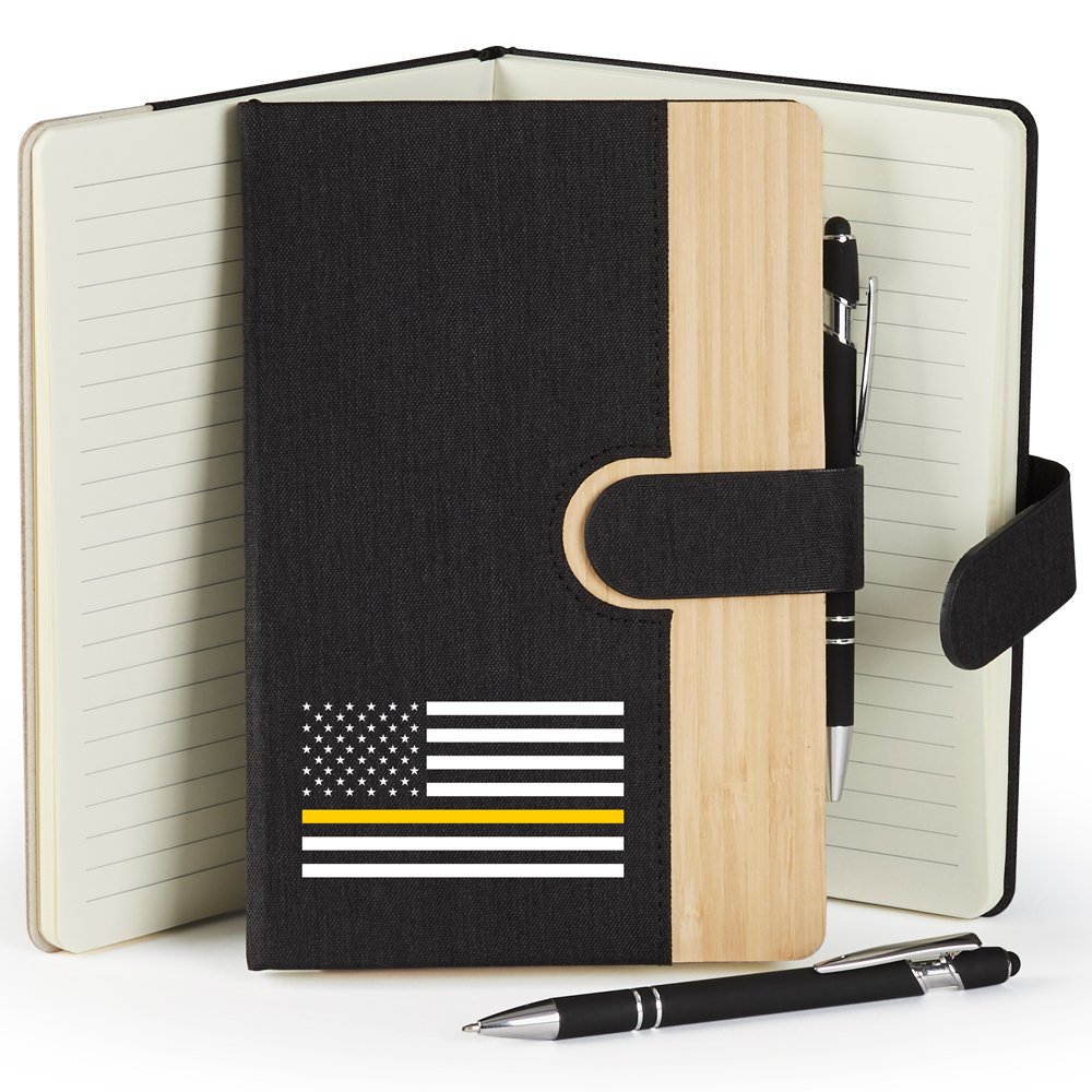 Thin Gold Line rPET Bamboo Journal & Stylus Pen