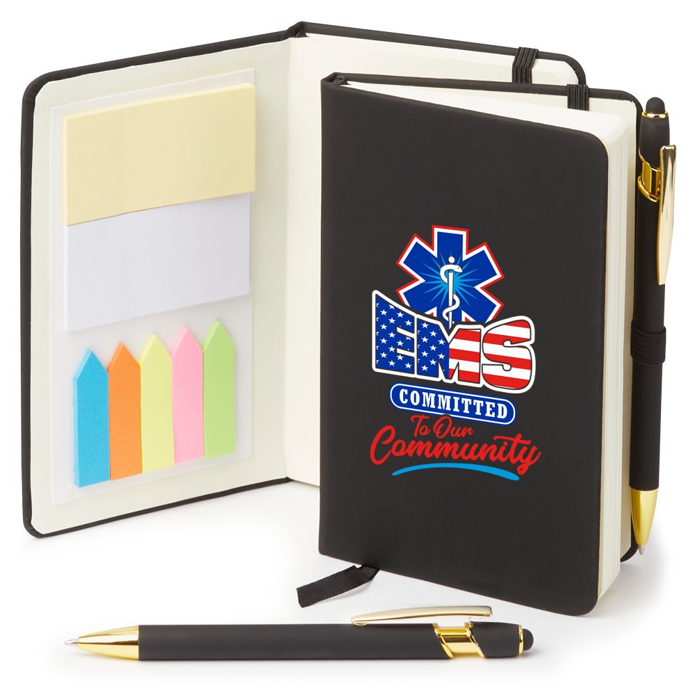 EMS: Committed to Our Community Stanton Jotter with Sticky Notes & Stylus Pen